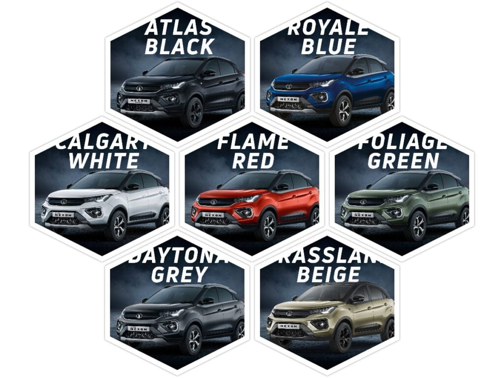 Colors of Tata Nexon