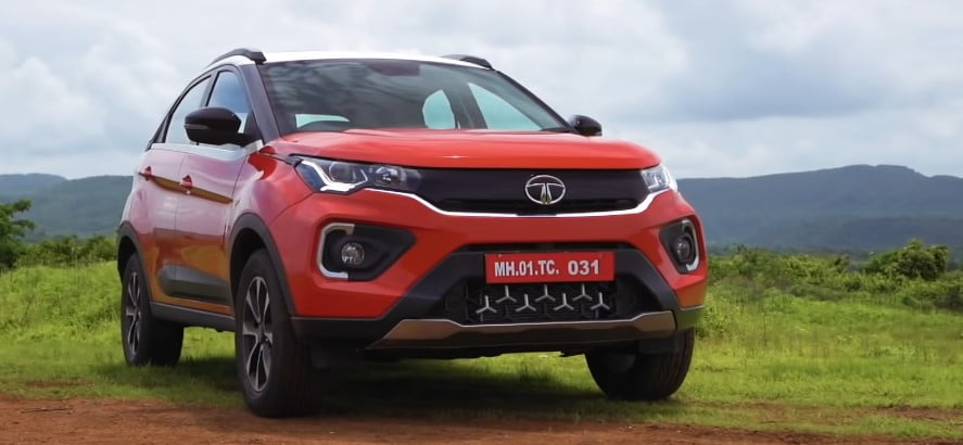 tata nexon tri-arrow designed front bumper