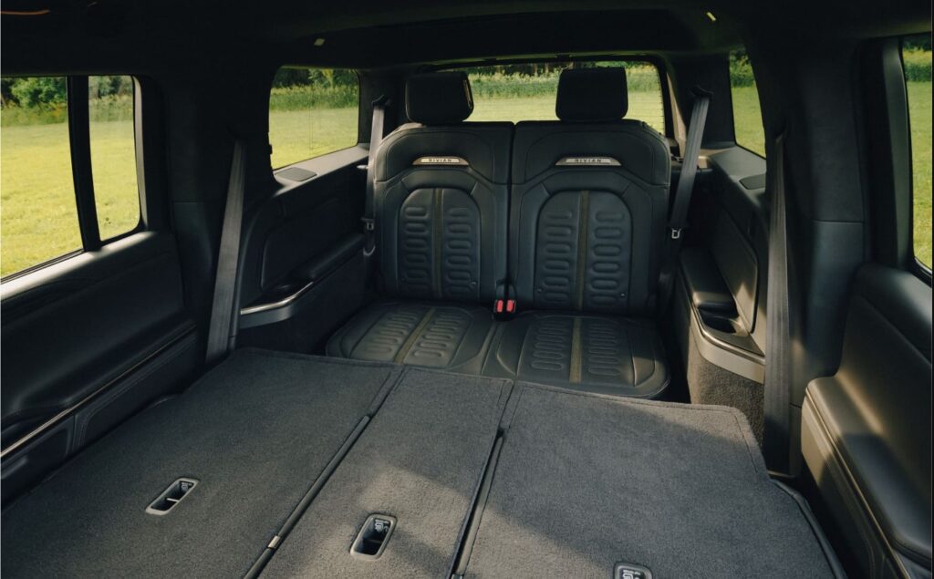 Rivian R1S flat fold seats