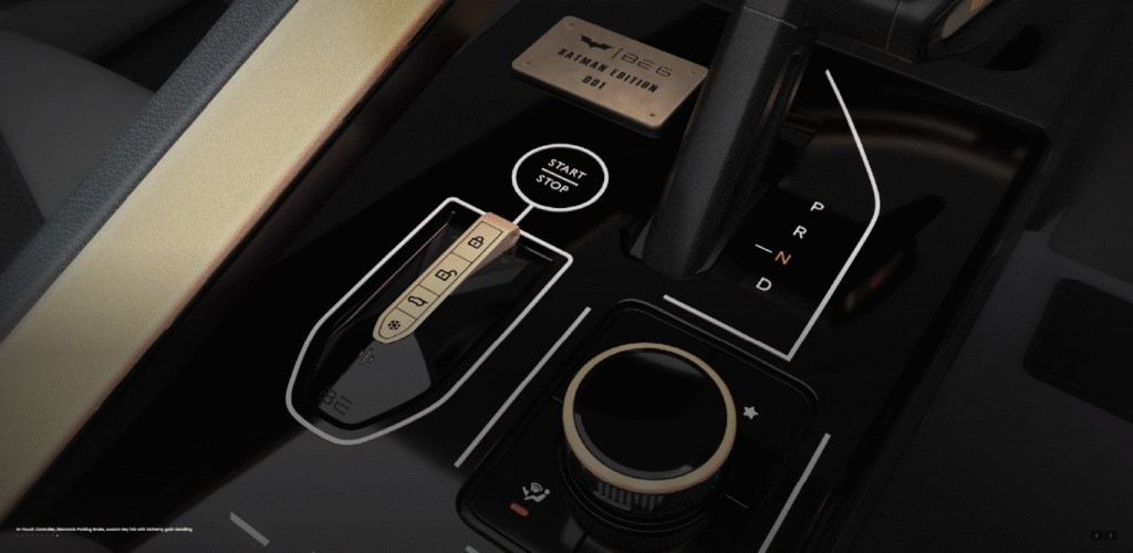 Central console with dashboard plaque