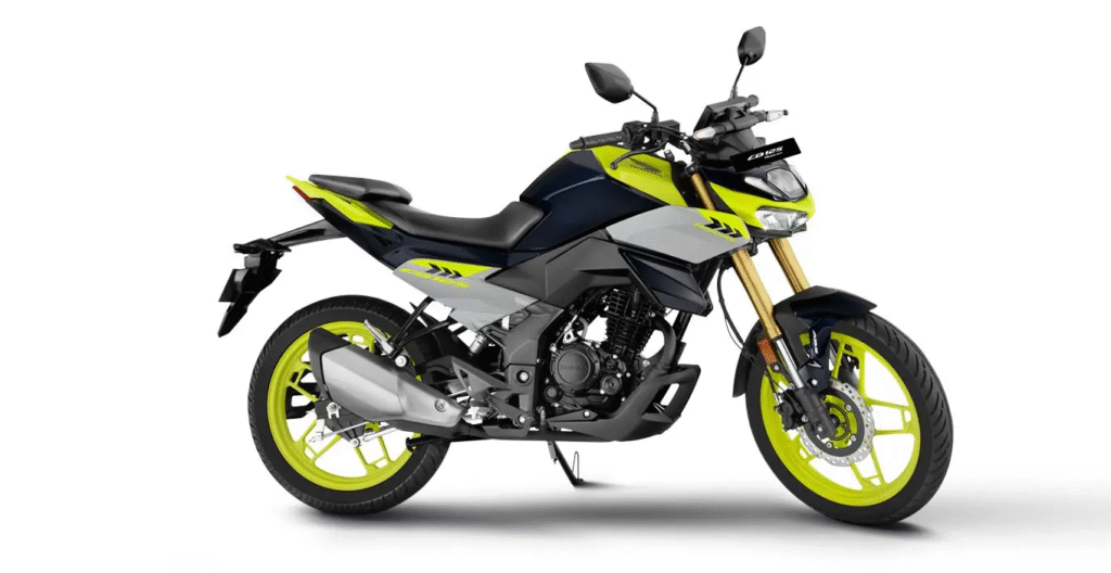 Honda CB 125 hornet in Pearl Siren Blue with Lemon Ice yellow